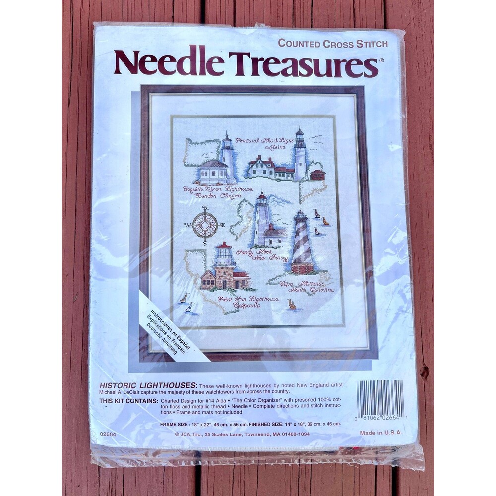 Needle Treasures Historic Lighthouses Counted Cross Stitch Kit JCA Sealed 02664